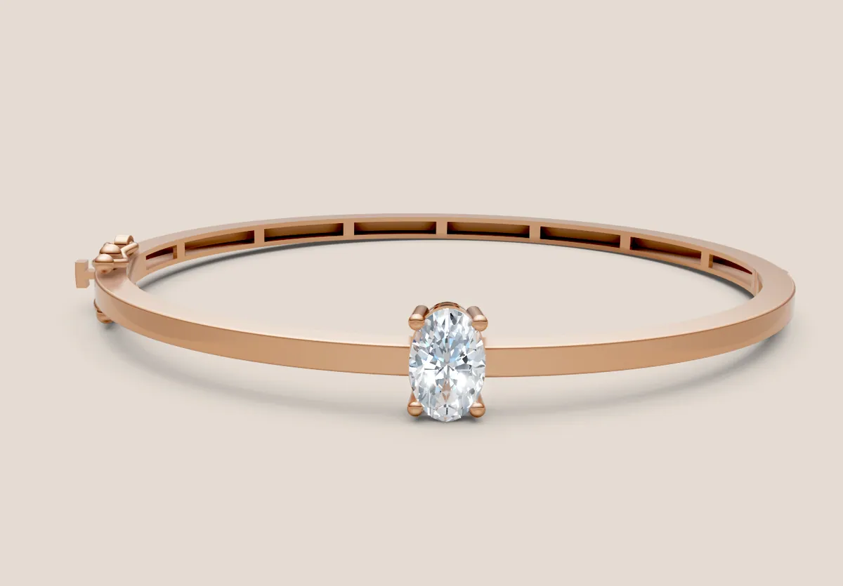 Oval Diamond Bangle thumbnail 3