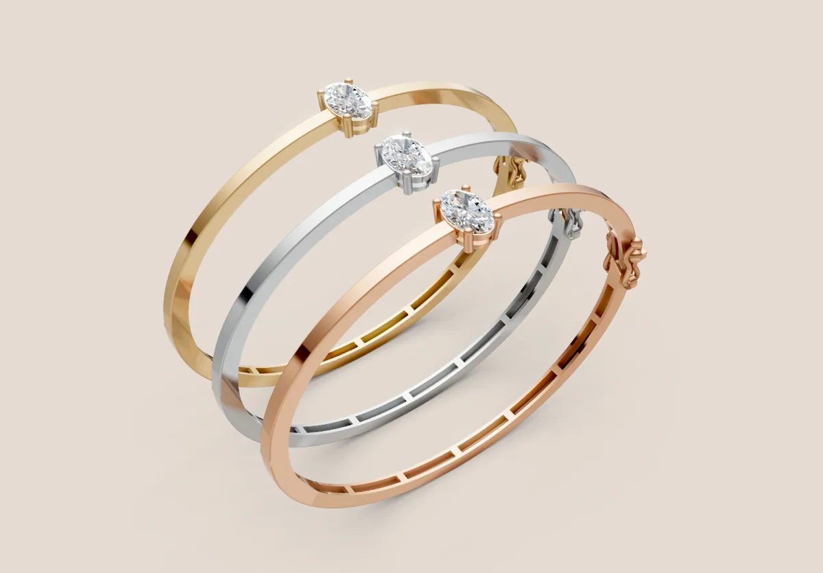Oval Diamond Bangle thumbnail 4