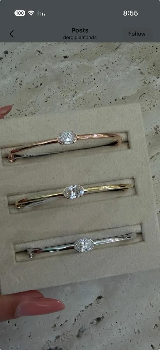 Oval Diamond Bangle thumbnail 2
