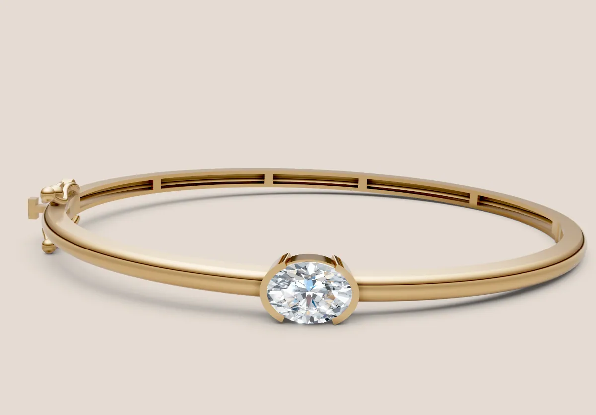 Oval Diamond Bangle thumbnail 3