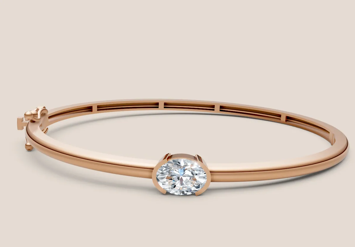Oval Diamond Bangle thumbnail 4
