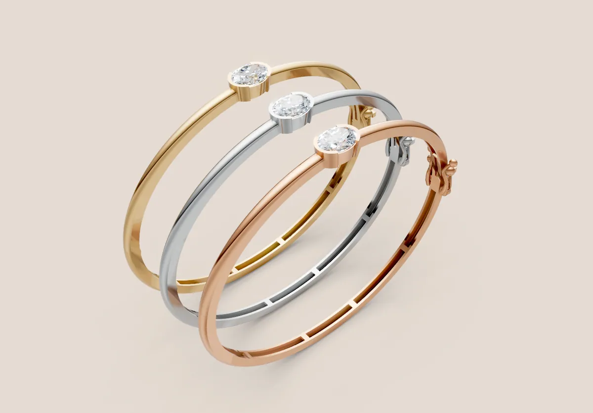 Oval Diamond Bangle thumbnail 5