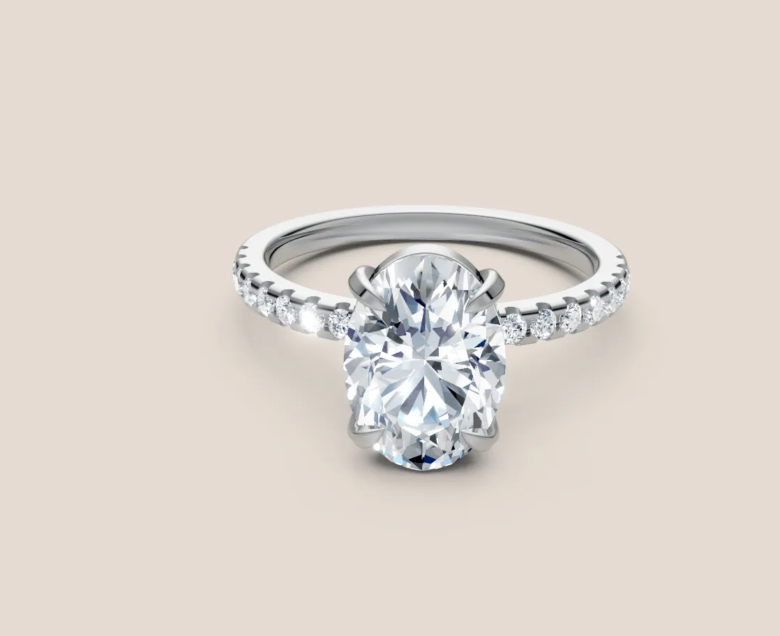 2ct Oval Ring Side Diamond thumbnail 2