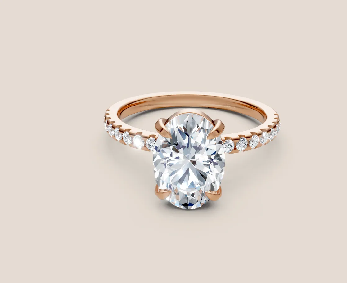 2ct Oval Ring Side Diamond thumbnail 3