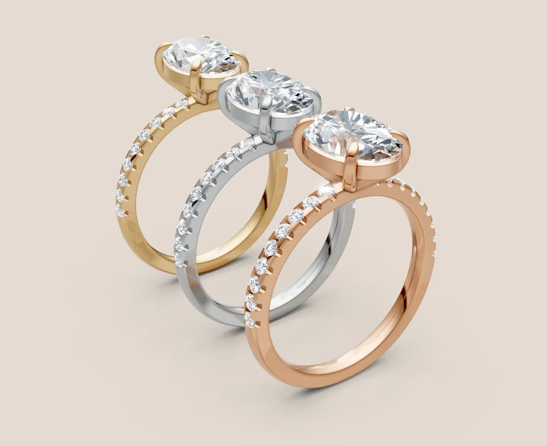 2ct Oval Ring Side Diamond thumbnail 4