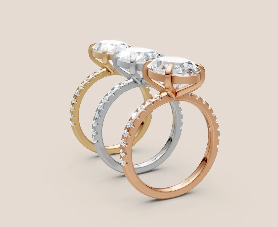 3ct Oval Ring Side Diamond thumbnail 4