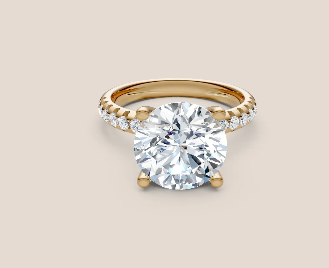 4ct Round Ring Side Diamond thumbnail 2