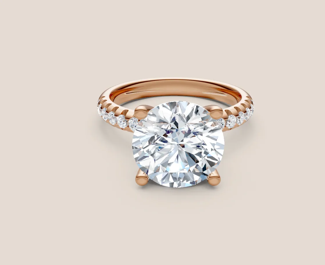 4ct Round Ring Side Diamond thumbnail 3