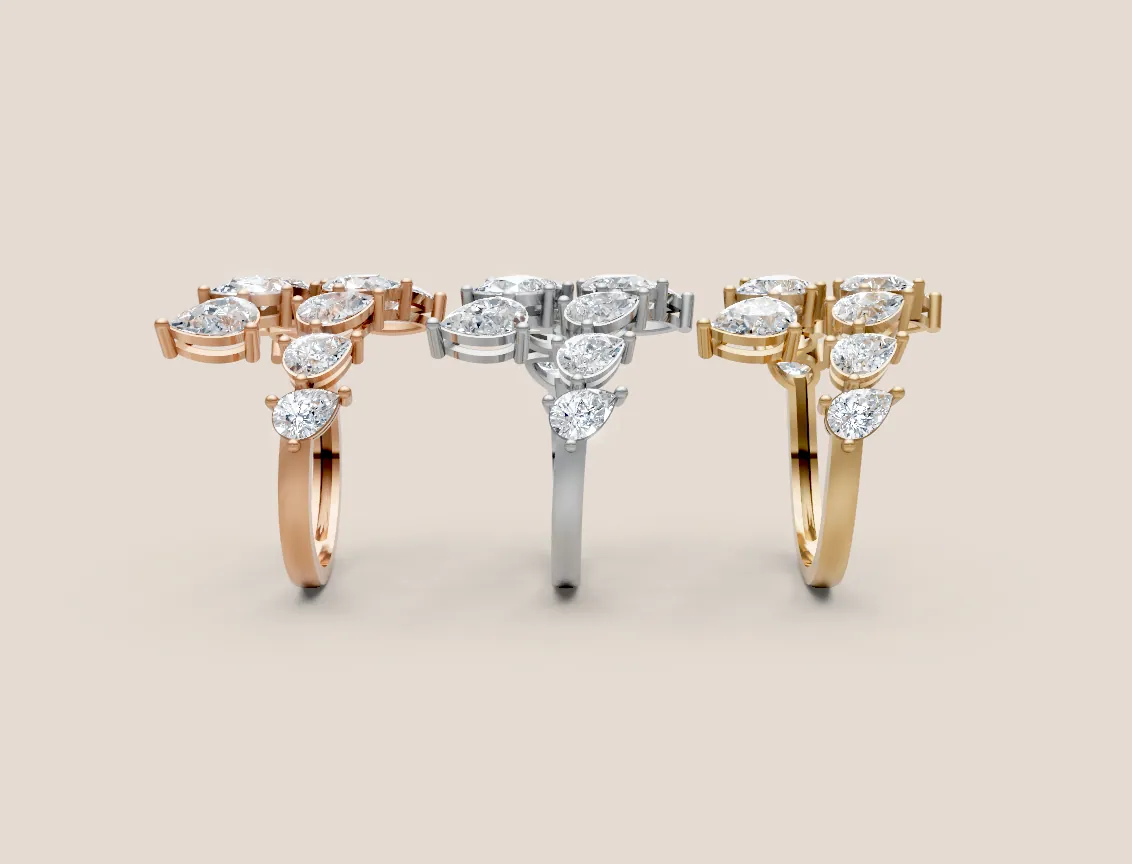 Diamond Cluster Ring R00924 thumbnail 2