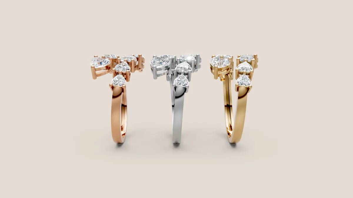 Diamond Cluster Ring R00935 thumbnail 2