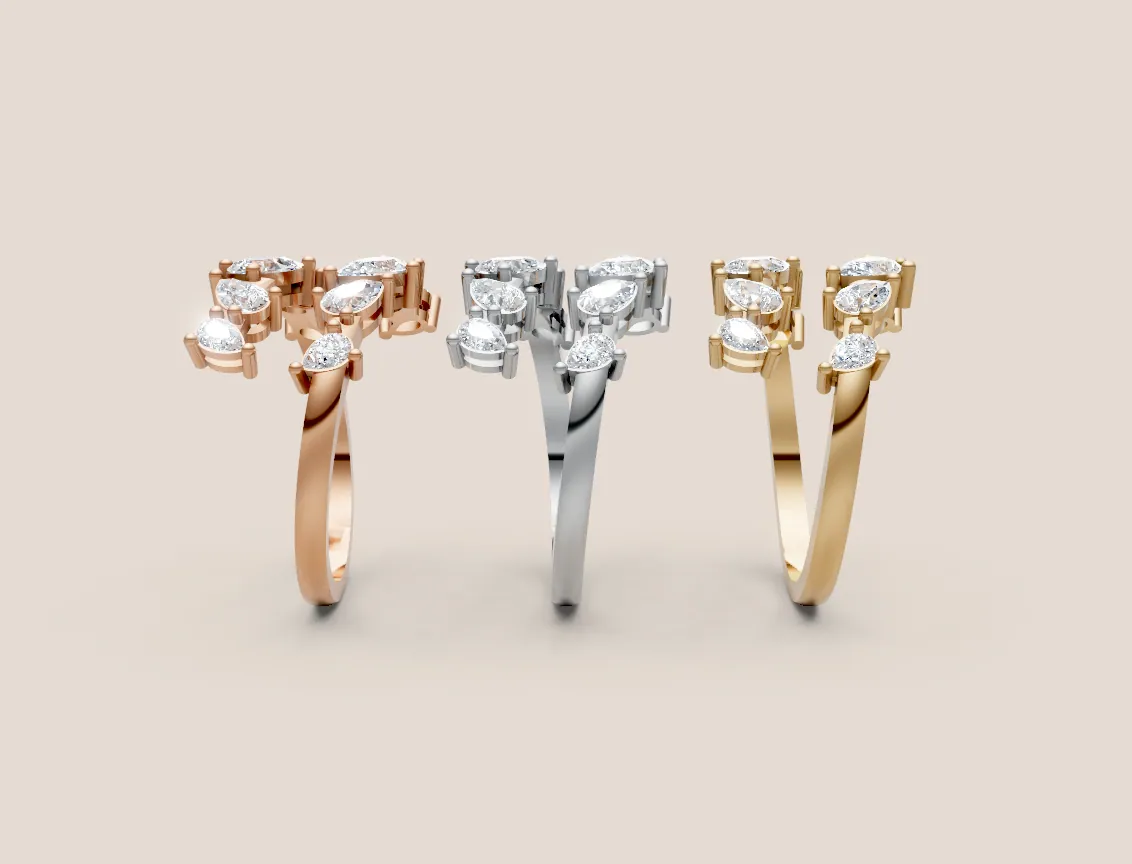 Diamond Cluster Ring R00939 thumbnail 2