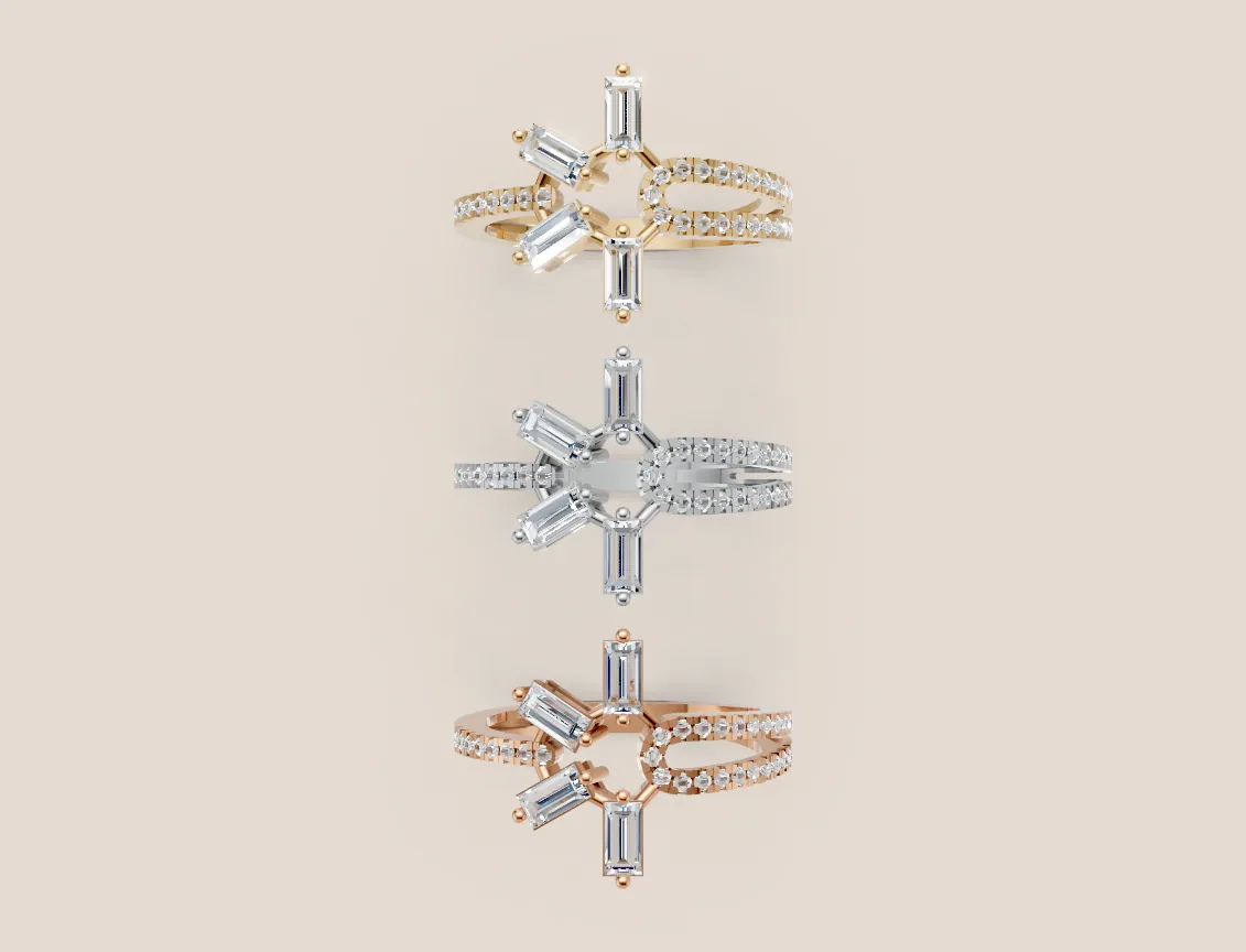 Diamond Cluster Ring R00950 thumbnail 3