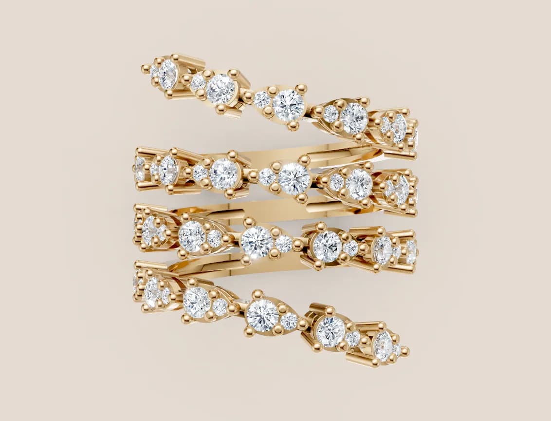 Diamond Cluster Ring R00960 thumbnail 3