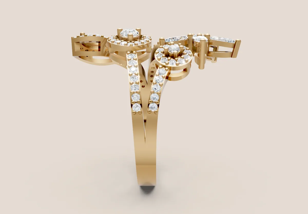 Diamond Cluster Ring R00967 thumbnail 2