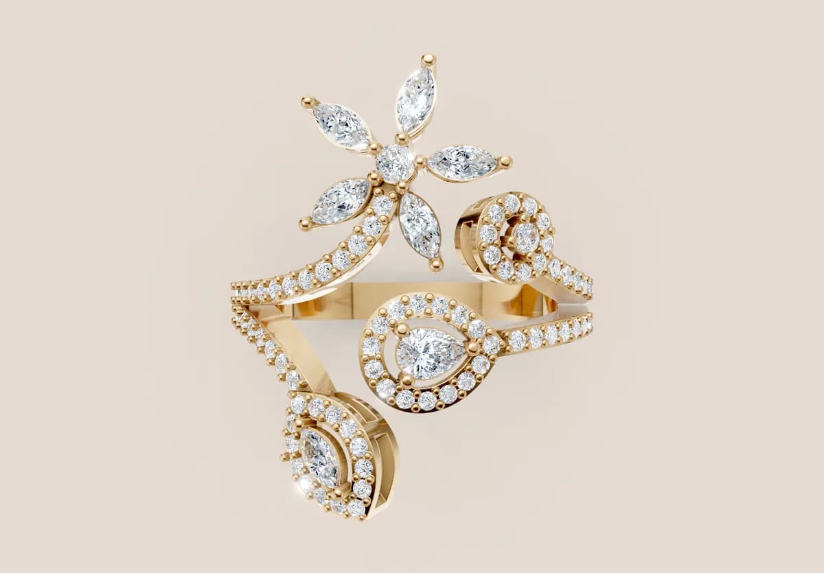 Diamond Cluster Ring R00967 thumbnail 3