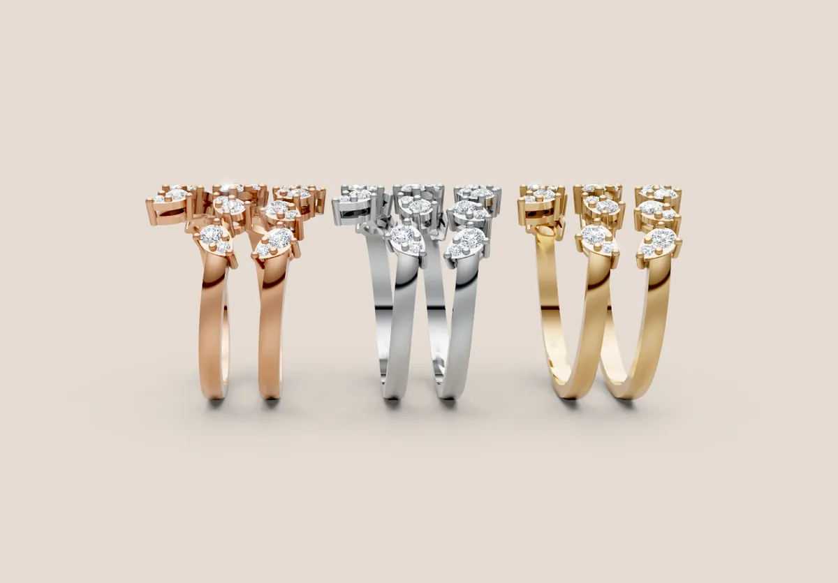 Diamond Cluster Ring R00982 thumbnail 2