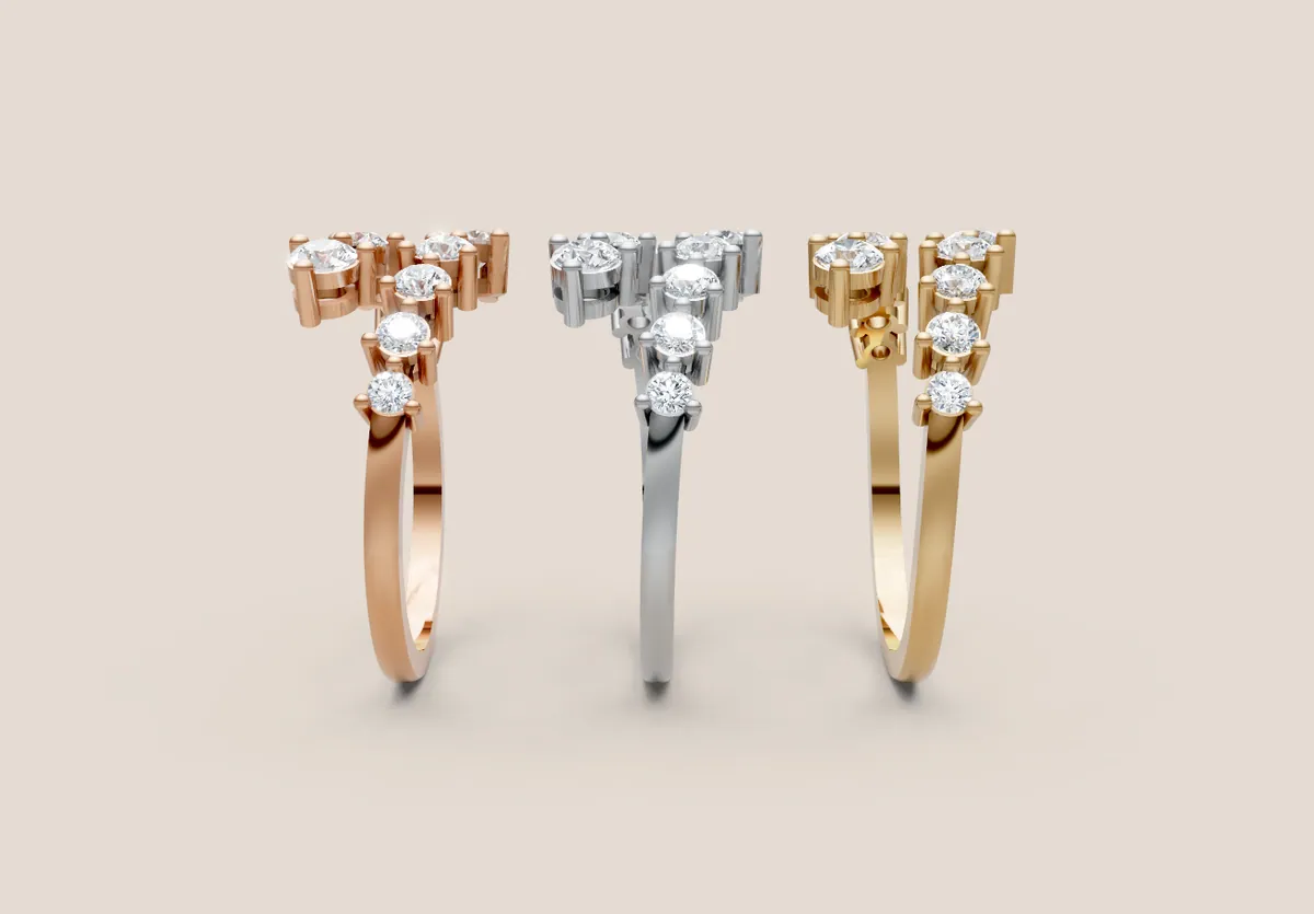 Diamond Cluster Ring R00986 thumbnail 2