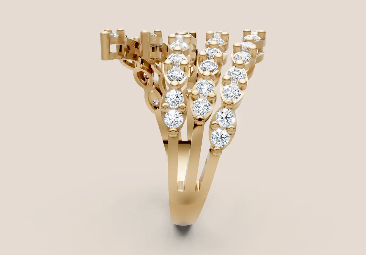 Diamond Cluster Ring R00990 thumbnail 2