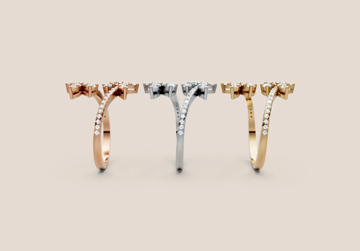 Diamond Cluster Ring R00994 thumbnail 2