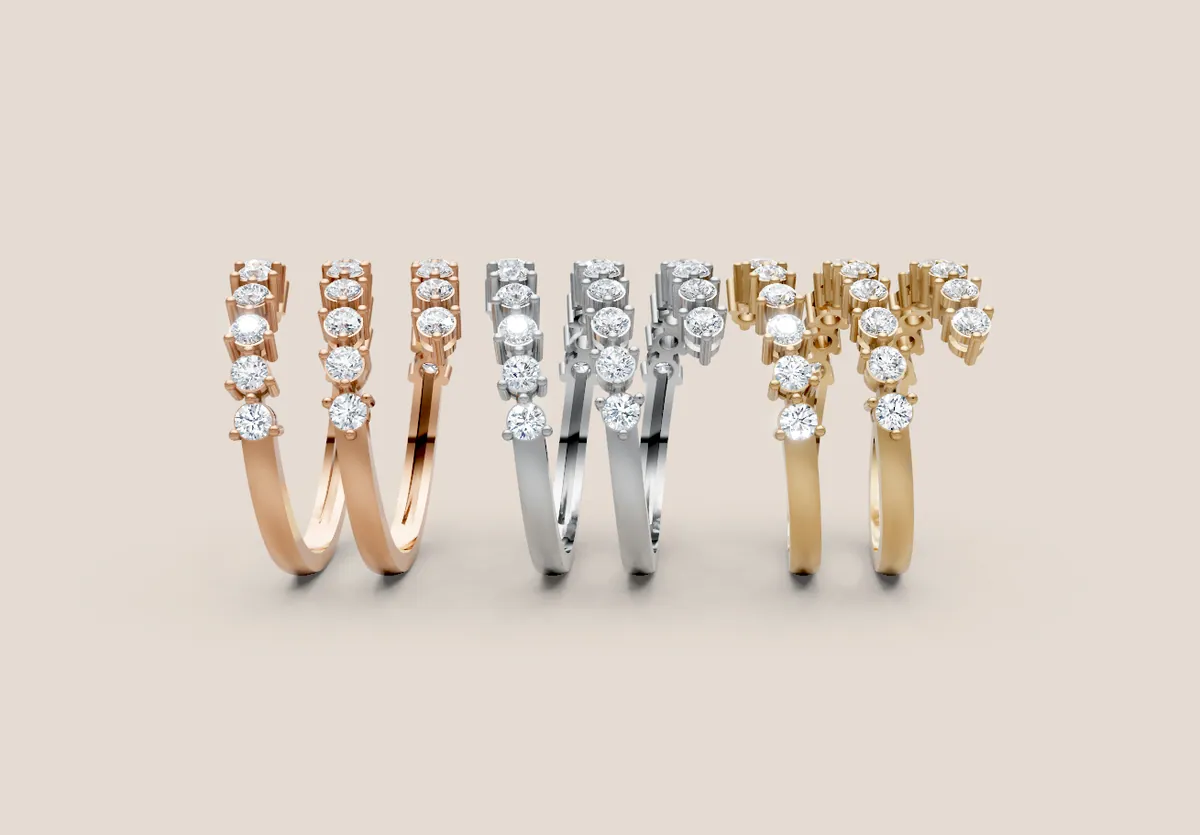 Diamond Cluster Ring R01002 thumbnail 2