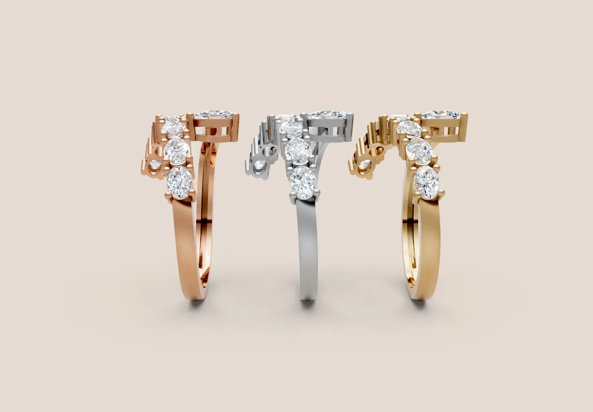 Diamond Cluster Ring R01006 thumbnail 2