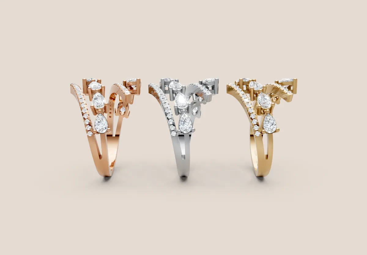 Diamond Cluster Ring R01010 thumbnail 2