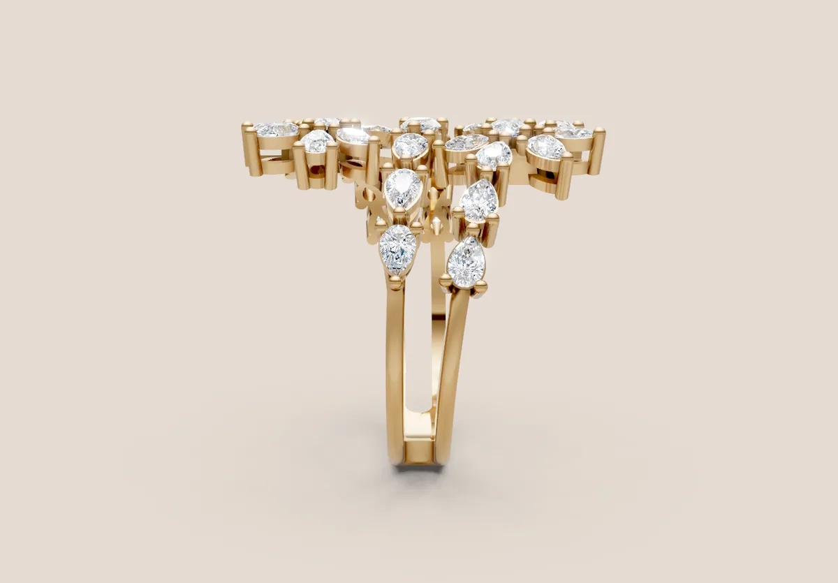 Diamond Cocktail Ring R01011 thumbnail 2