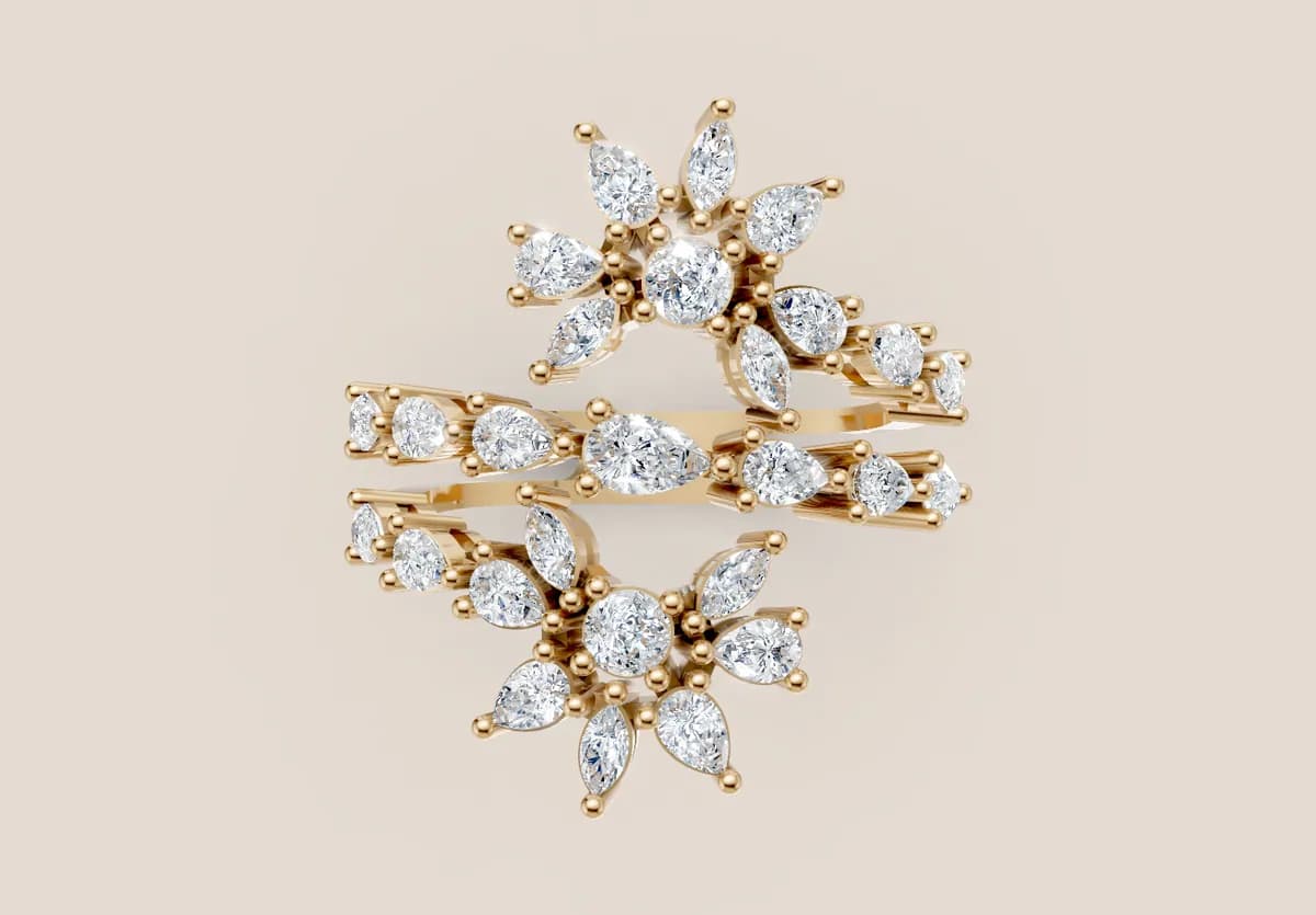 Diamond Cocktail Ring R01011 thumbnail 3