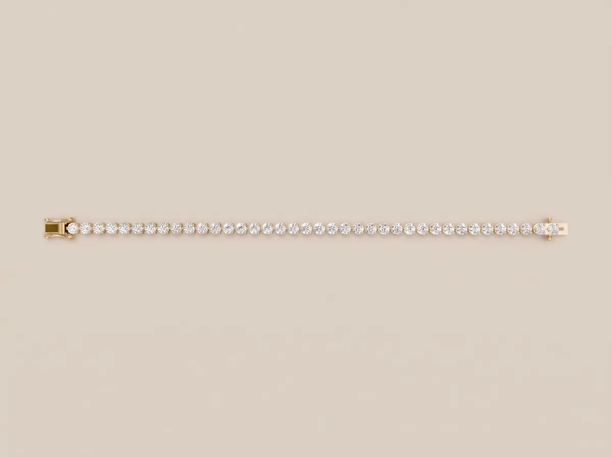 3-Prong Diamond Tennis Bracelet — 18K gold bracelet by RUT GOLD — view 3