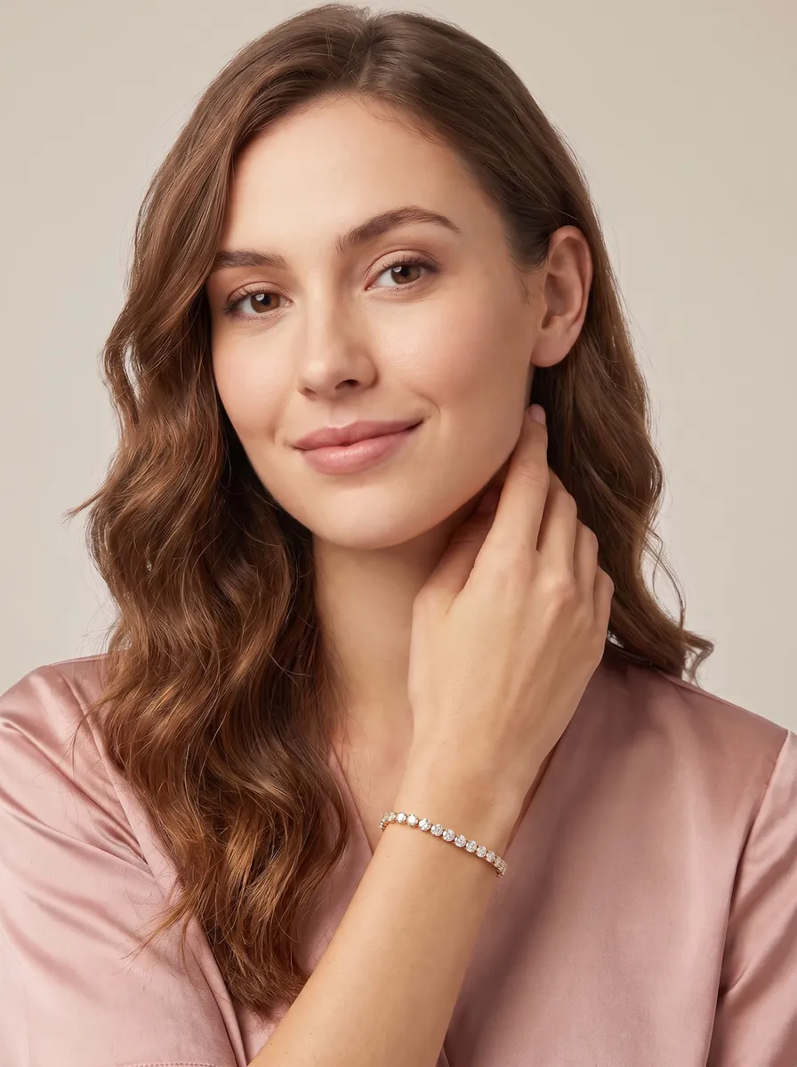 3-Prong Diamond Tennis Bracelet — 18K gold bracelet by RUT GOLD — view 4