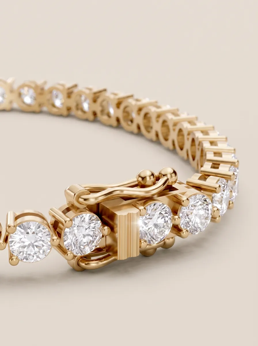 3-Prong Diamond Tennis Bracelet — 18K gold bracelet by RUT GOLD — view 5
