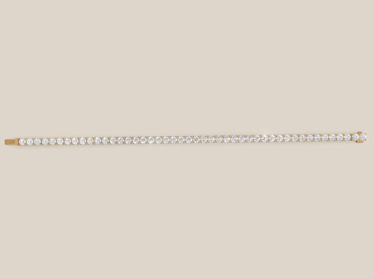 4-Prong Diamond Tennis Bracelet — 18K gold bracelet by RUT GOLD — view 3