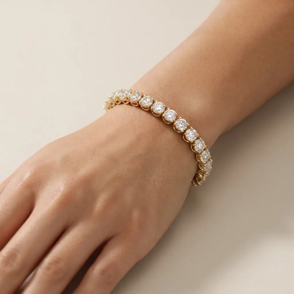 4-Prong Diamond Tennis Bracelet — 18K gold bracelet by RUT GOLD — view 5