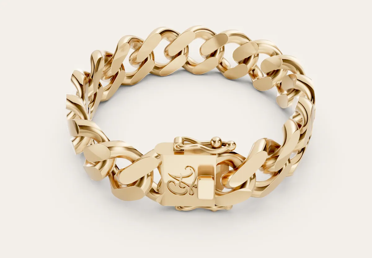 Diamond Cuban Bracelet — 18K gold men's by RUT GOLD