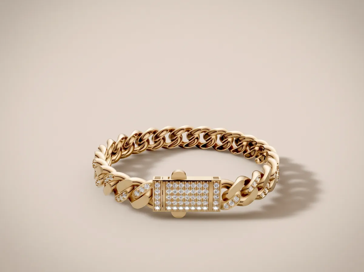 Diamond Miami Cuban Link Bracelet CUB3 — 18K gold men's by RUT GOLD