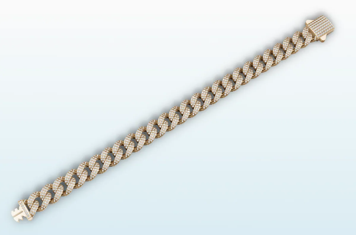 Diamond Cuban Bracelet — 18K gold men's by RUT GOLD