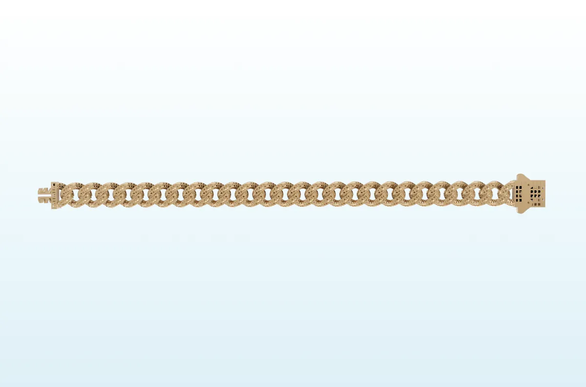 Slim Pavé Diamond Cuban Link Bracelet CUB5 — 18K gold men's by RUT GOLD