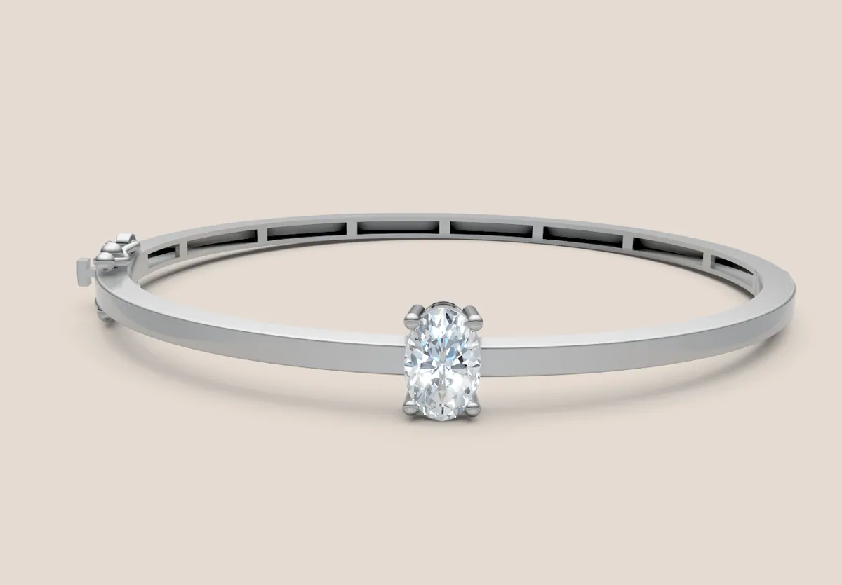 Oval Diamond Bangle — 18K gold bracelet by RUT GOLD