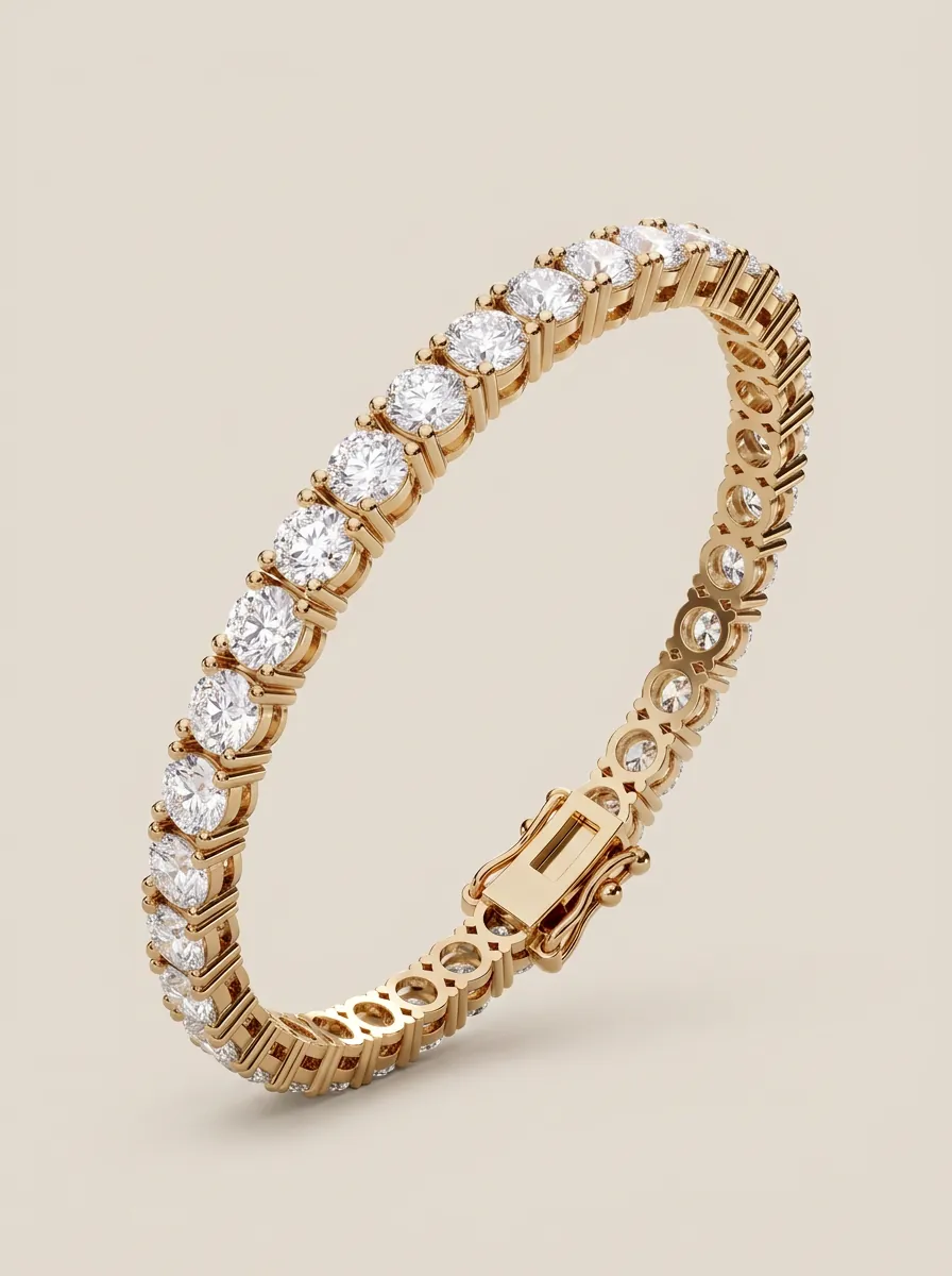 Classic Round Diamond Tennis Bracelet — 18K gold bracelet by RUT GOLD