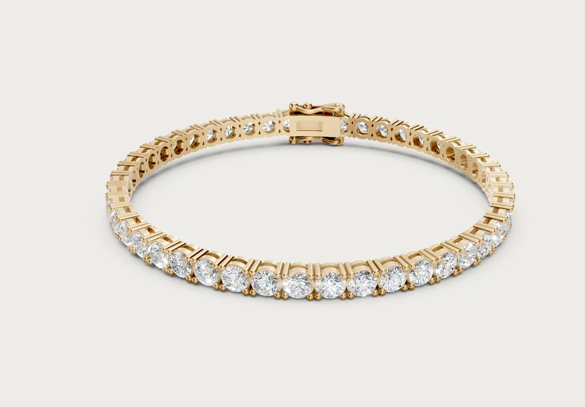 Classic Round Diamond Tennis Bracelet — 18K gold bracelet by RUT GOLD — view 4