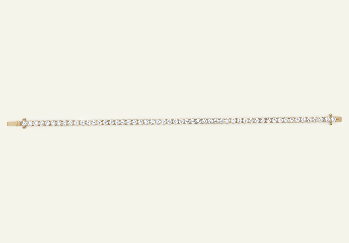 Italian Link Diamond Tennis Bracelet — 18K gold bracelet by RUT GOLD — view 3