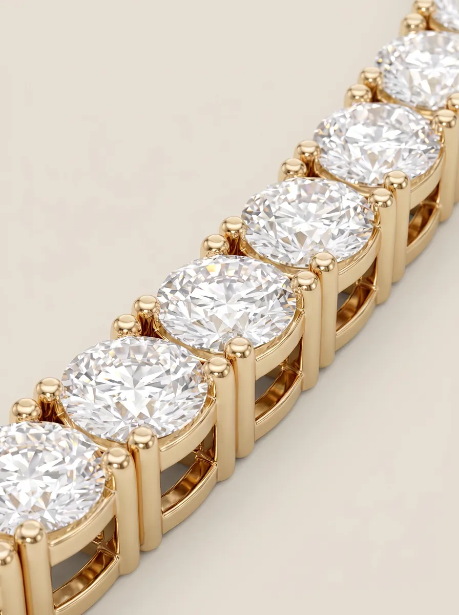 Italian Link Diamond Tennis Bracelet — 18K gold bracelet by RUT GOLD — view 5