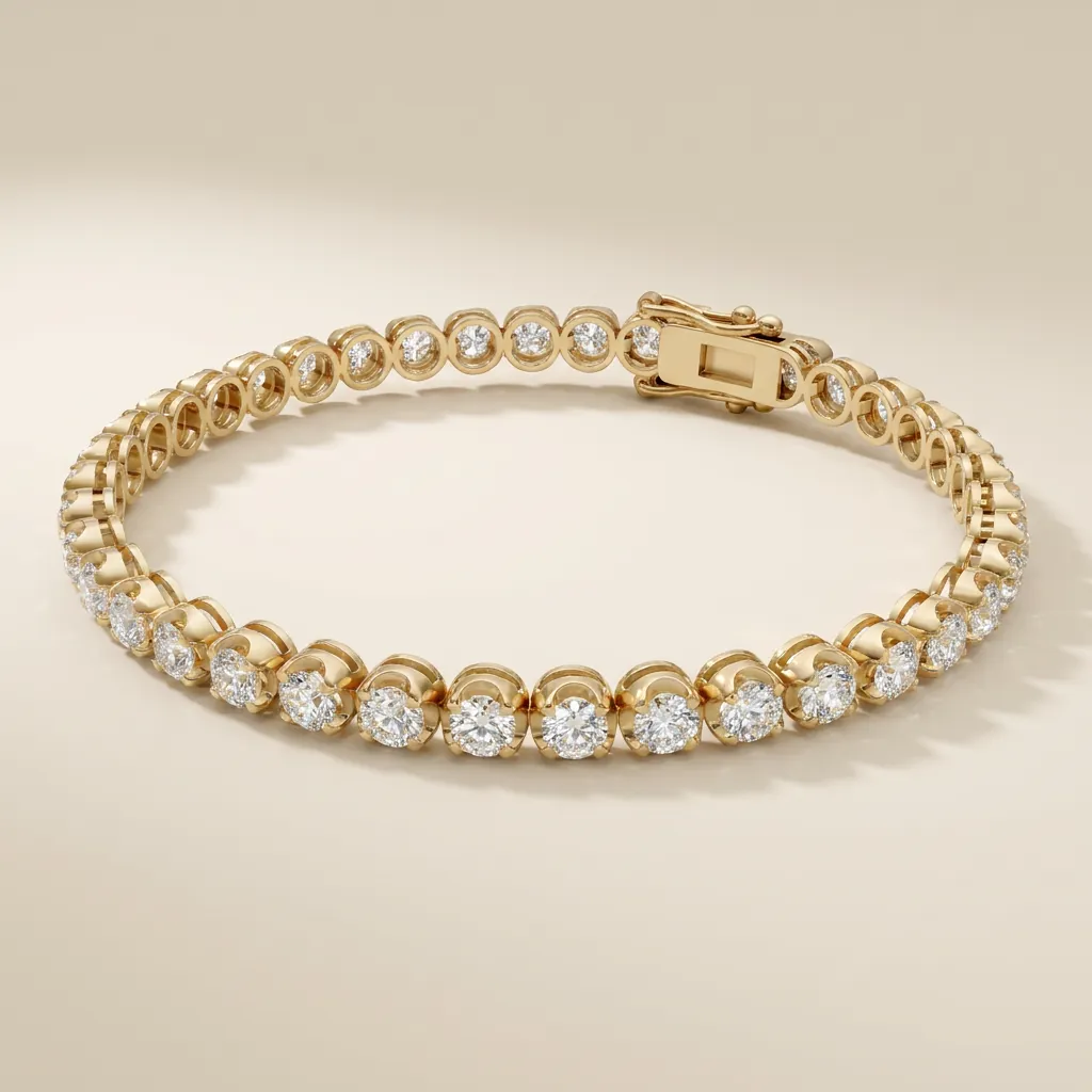 Tiger-Claw Prong Diamond Tennis Bracelet — 18K gold bracelet by RUT GOLD