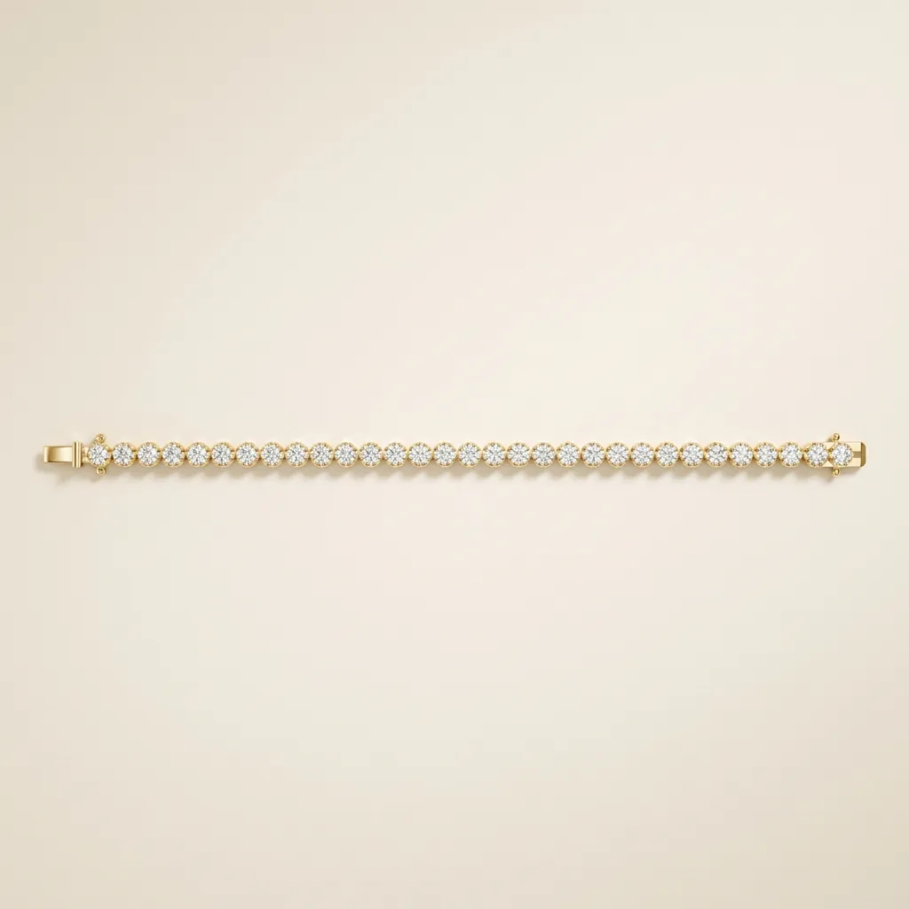 Tiger-Claw Prong Diamond Tennis Bracelet — 18K gold bracelet by RUT GOLD — view 3