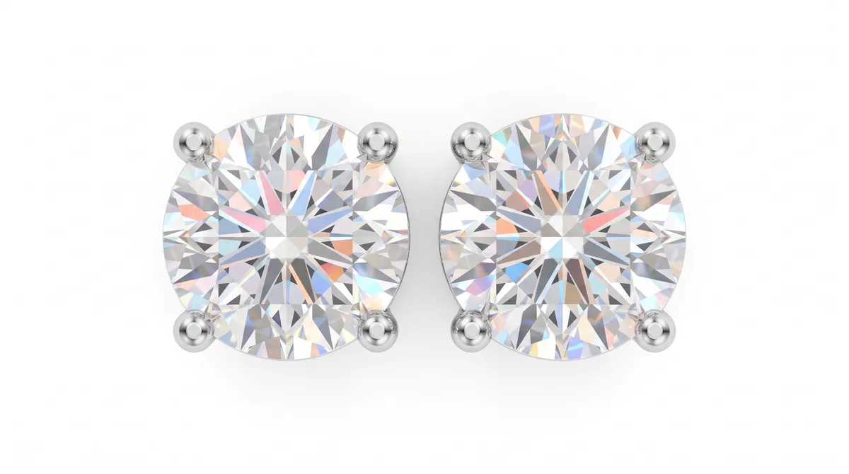 4-Prong Basket Diamond Stud Earrings — 18K gold earrings by RUT GOLD — view 4