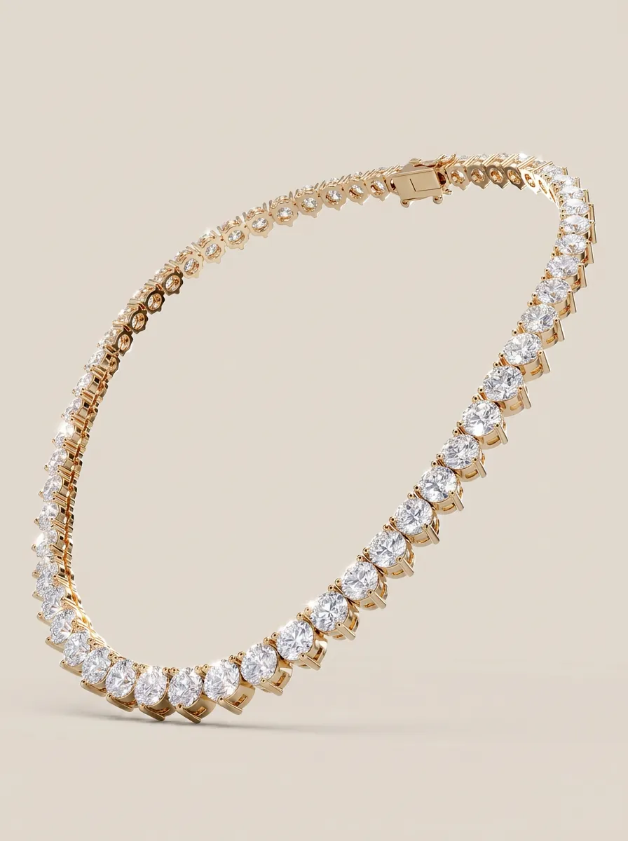 3-Prong Diamond Tennis Necklace — 18K gold necklace by RUT GOLD