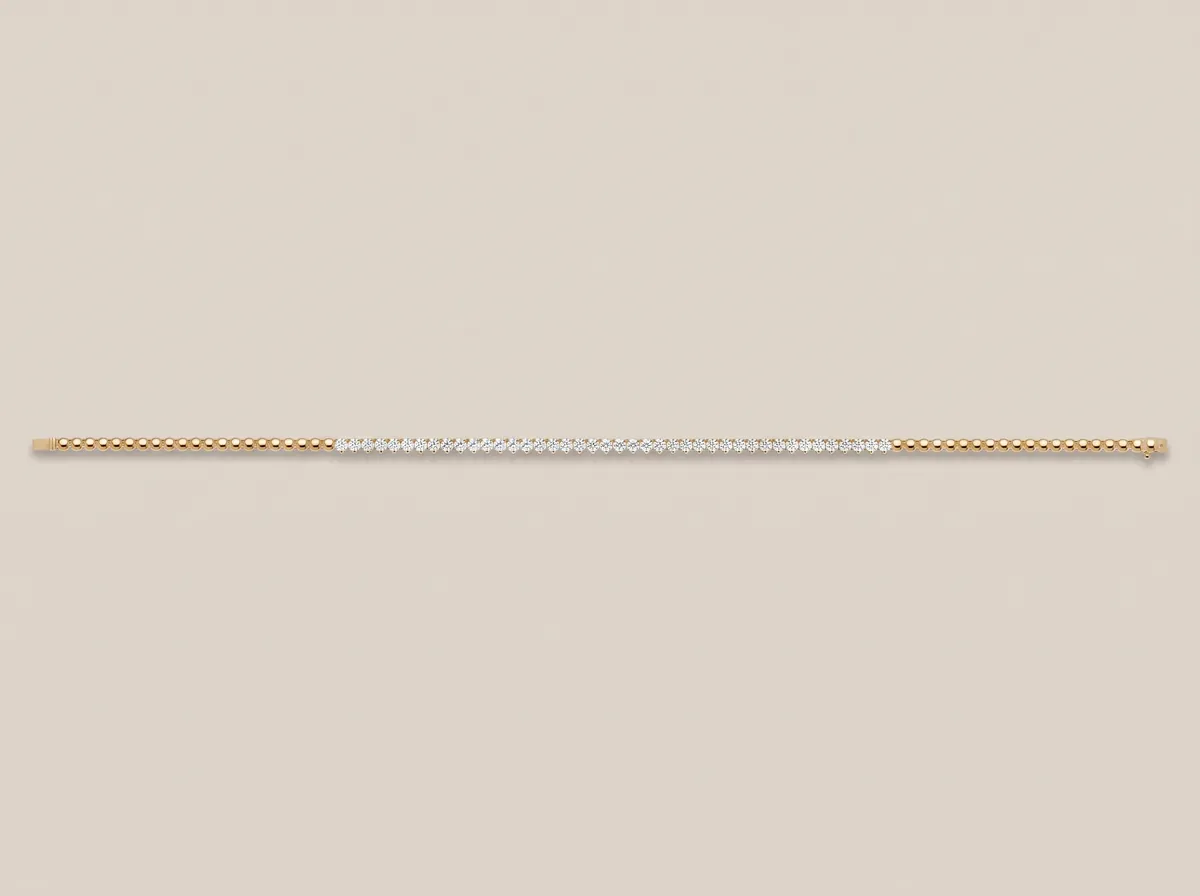 3-Prong Half Diamond Tennis Necklace — 18K gold necklace by RUT GOLD — view 3