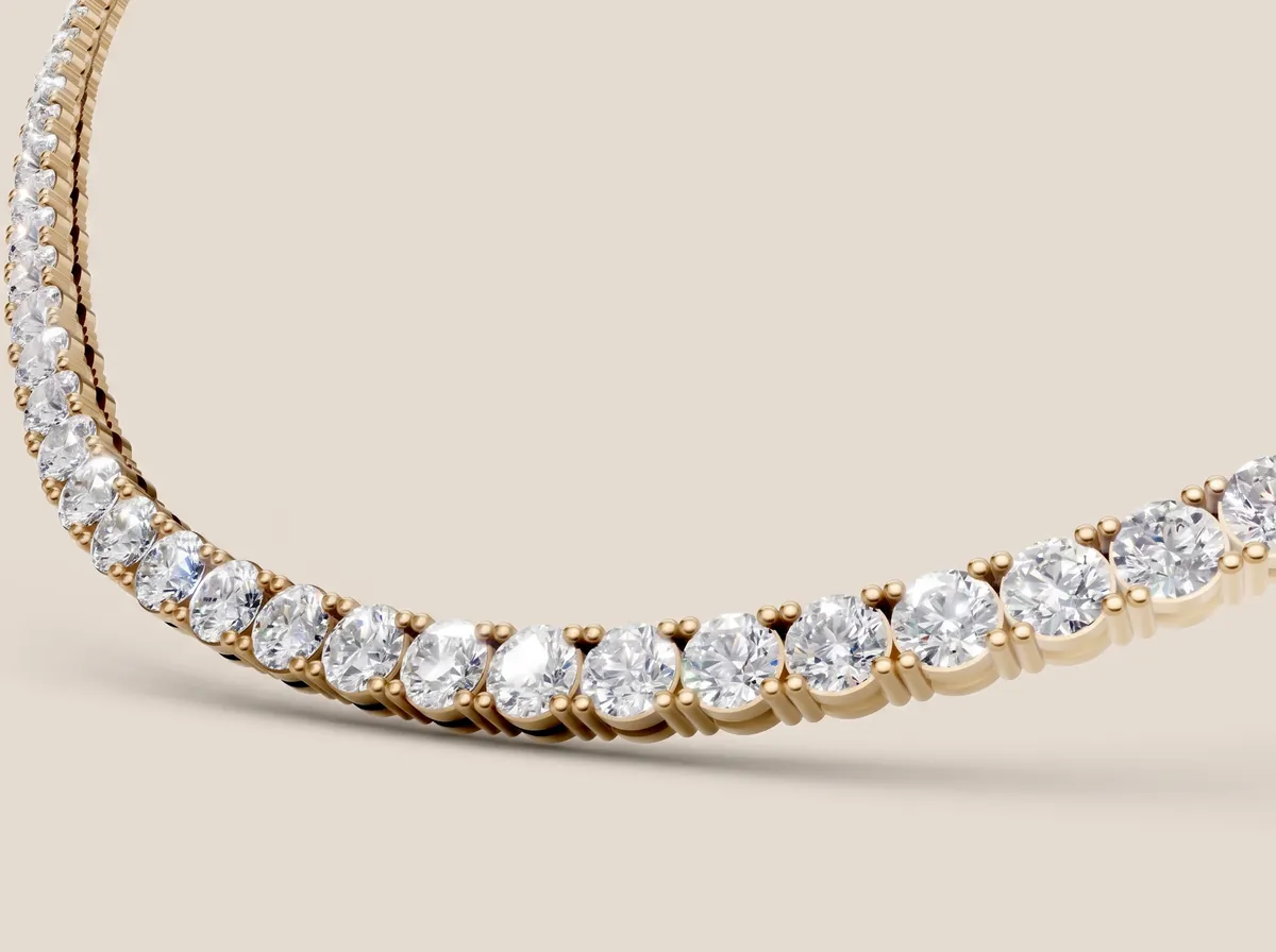 4-Prong Diamond Tennis Necklace — 18K gold necklace by RUT GOLD — view 3