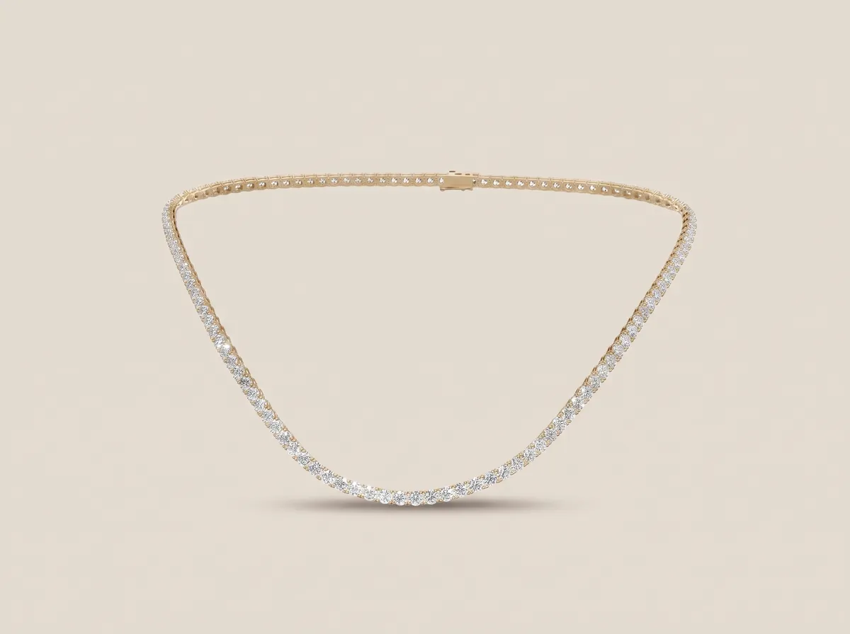 4-Prong Diamond Tennis Necklace — 18K gold necklace by RUT GOLD