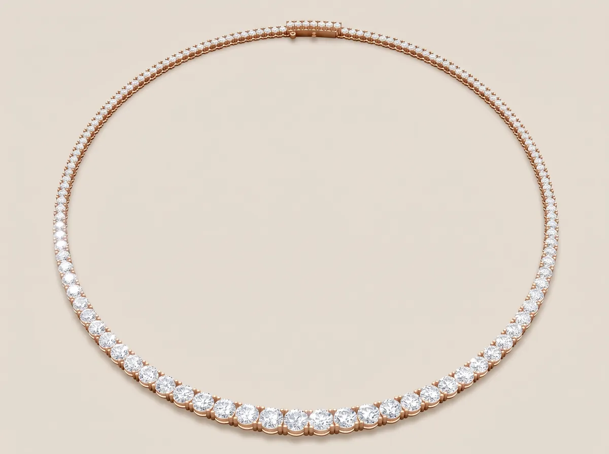 4-Prong Graduated Diamond Tennis Necklace — 18K gold necklace by RUT GOLD